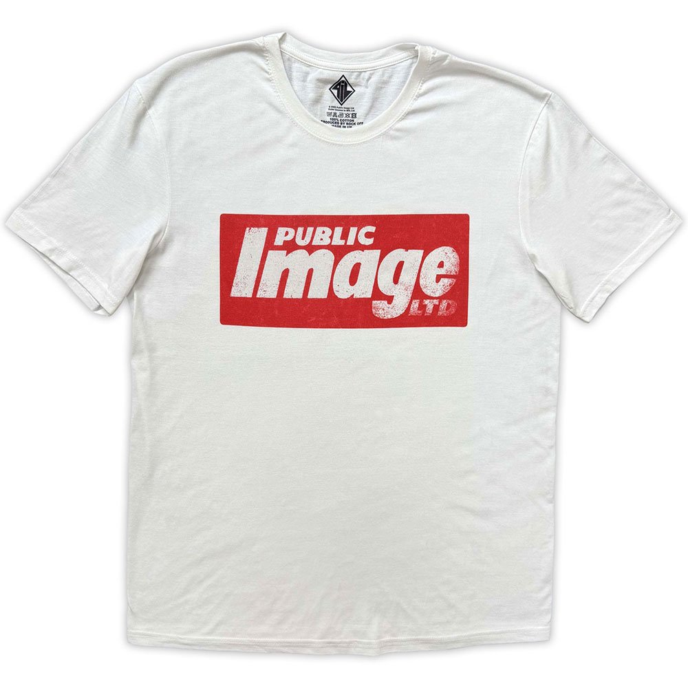 Pil Public Image Ltd - News Logo Heren Tshirt - Wit